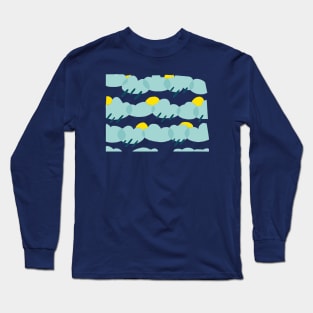 Clouds and Sun Pattern Long Sleeve T-Shirt